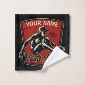Personalisierter Skate Shop Schnupperklettern Skat Badhandtuch Set (Waschlappen)