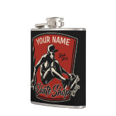 Personalisierter Skate Shop Schnupperklettern Skat Flachmann (Links)