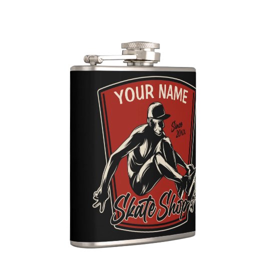 Personalisierter Skate Shop Schnupperklettern Skat Flachmann (Rechts)