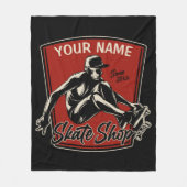 Personalisierter Skate Shop Schnupperklettern Skat Fleecedecke (Vorderseite)