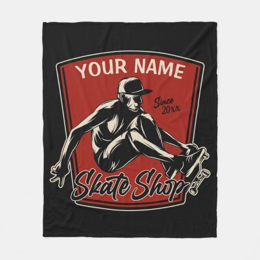 Personalisierter Skate Shop Schnupperklettern Skat Fleecedecke (Vorderseite)
