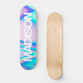 Personalisierter Skateboard Name Holographic Wave (Vorderseite)