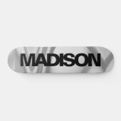 Personalisierter Skateboardname Schwarz Grau Cool Skateboard (Horizontal)