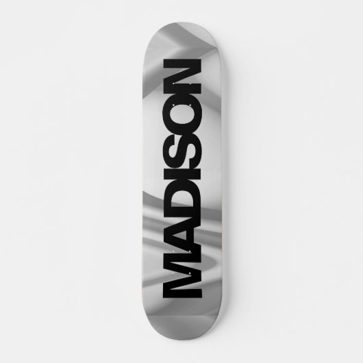 Personalisierter Skateboardname Schwarz Grau Cool Skateboard (Vorne)