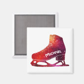 Personalisierter Skaten-Weltraumstart Magnet (Vorderseite/Rückseite)