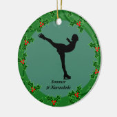 Personalisierter Skater auf Eis Keramikornament (Links)