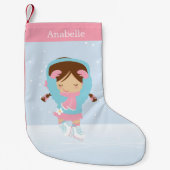 Personalisierter Skater mit niedlicher Kleiner Abb Kleiner Weihnachtsstrumpf (Vorderseite)