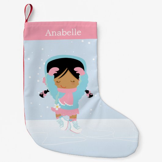 Personalisierter Skater mit niedlicher Kleiner Abb Kleiner Weihnachtsstrumpf (Vorderseite)