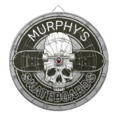 Personalisierter Skater NAME Skull Skateboarding S Dartscheibe (vorne)