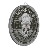 Personalisierter Skater NAME Skull Skateboarding S Dartscheibe (Vorderseite Links)