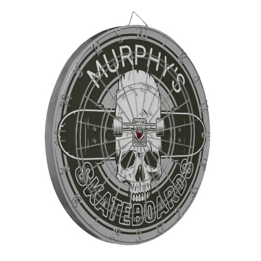 Personalisierter Skater NAME Skull Skateboarding S Dartscheibe (Vorderseite Links)