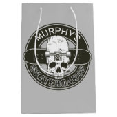 Personalisierter Skater NAME Skull Skateboarding S Mittlere Geschenktüte (Vorderseite)