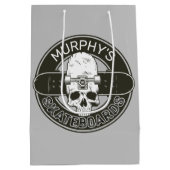 Personalisierter Skater NAME Skull Skateboarding S Mittlere Geschenktüte (Rückseite)