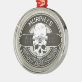 Personalisierter Skater NAME Skull Skateboarding S Ornament Aus Metall (Links)