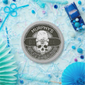 Personalisierter Skater NAME Skull Skateboarding S Pappteller (Party)