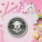 Personalisierter Skater NAME Skull Skateboarding S Pappteller (Party)