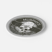 Personalisierter Skater NAME Skull Skateboarding S Pappteller (Schrägansicht)