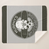 Personalisierter Skater NAME Skull Skateboarding S Sherpadecke (Vorderseite (Horizontal))