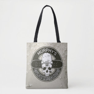 Personalisierter Skater NAME Skull Skateboarding S Tasche