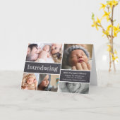 Personalisierter Skihütte Einführung der Baby-Foto Karte (Gelbe Blume)