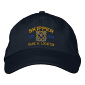 Personalisierter Skipper Nautical Star Stickerei Bestickte Kappe (Vorderseite)