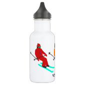 Personalisierter Skischuhfahrer Edelstahlflasche (Links)
