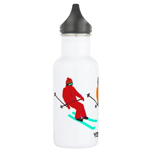 Personalisierter Skischuhfahrer Edelstahlflasche (Links)