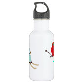 Personalisierter Skischuhfahrer Edelstahlflasche (Rückseite)