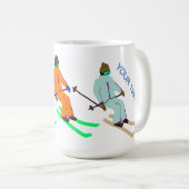 Personalisierter Skischuhfahrer Kaffeetasse (VorderseiteRechts)