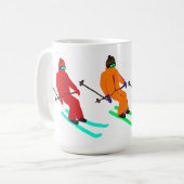 Personalisierter Skischuhfahrer Kaffeetasse (Vorderseite Links)