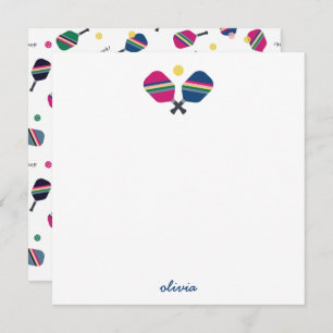 Personalisierter Skriptname Blue Note Card Pickleb Mitteilungskarte