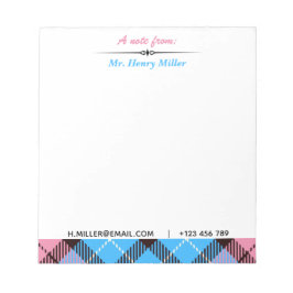 Personalisierter Skriptname E-Mail Tel. Kariert Ta Notizblock