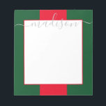 Personalisierter Skriptname Editor für Farbblock Notizblock<br><div class="desc">PreppyPrint.com - Fügen Sie diesem Notizblock Ihre personalisierte Touch hinzu. Klicken Sie auf "Personalisieren" und dann auf "Anpassen", um die Farbe und die Größe des Schriftartes zu ändern, um die richtige Suche nach Ihrem Namen anzupassen. Übertragen Sie dieses Design auch auf die Produkte Ihrer Wahl! Bitte besuchen Sie meinen Designer-Shop,...</div>