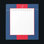 Personalisierter Skriptname Editor für Farbblock Notizblock<br><div class="desc">PreppyPrint.com - Fügen Sie diesem Notizblock Ihre personalisierte Touch hinzu. Klicken Sie auf "Personalisieren" und dann auf "Anpassen", um die Farbe und die Größe des Schriftartes zu ändern, um die richtige Suche nach Ihrem Namen anzupassen. Übertragen Sie dieses Design auch auf die Produkte Ihrer Wahl! Bitte besuchen Sie meinen Designer-Shop,...</div>