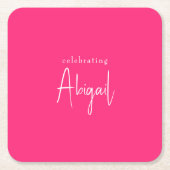 Personalisierter Skriptname Geburtstag Rechteckiger Pappuntersetzer (Vorderseite)