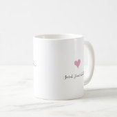 Personalisierter Skriptname Herzstück Beste Mama j Kaffeetasse (VorderseiteRechts)