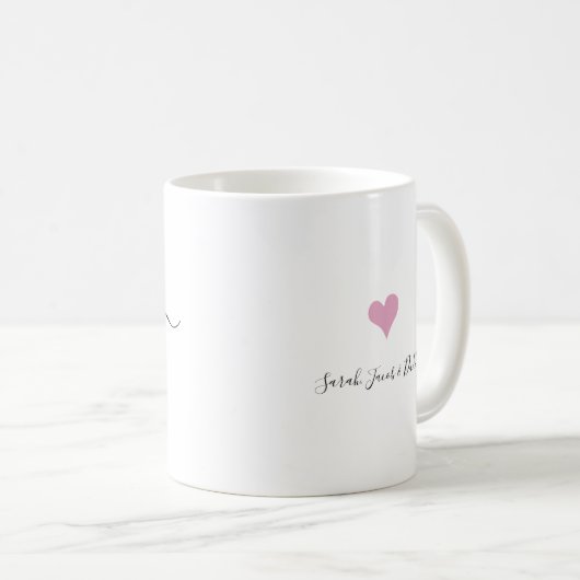 Personalisierter Skriptname Herzstück Beste Mama j Kaffeetasse (VorderseiteRechts)
