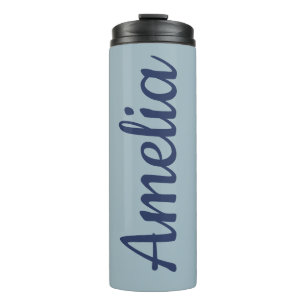 Personalisierter Skriptname Light Blue Bridal Gefa Thermosbecher