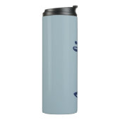 Personalisierter Skriptname Light Blue Bridal Gefa Thermosbecher (Nach links gedreht)