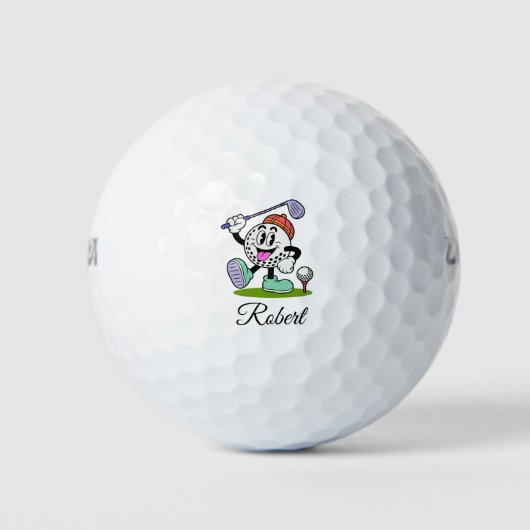 Personalisierter Skriptname Lustige Golfbälle (Vorderseite)