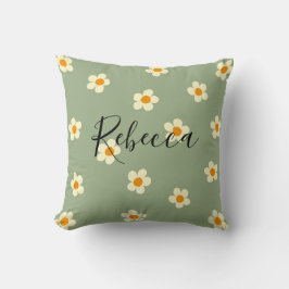 Personalisierter Skriptname Niedlich Daisy Pattern Kissen