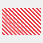 Personalisierter Skriptname Red White Candy Strip Geschenkpapier Set (Vorderseite)
