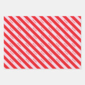 Personalisierter Skriptname Rosa Sandy Strip Geschenkpapier Set (Vorderseite 2)