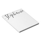 Personalisierter Skriptname Schwarz/Weiß-Notepad Notizblock (angewinkelt)