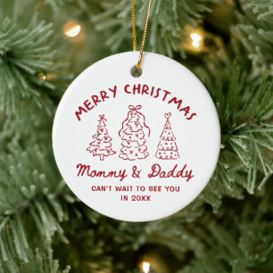 Personalisierter skurriler Baby-Ankündigungs-Schmu Keramik Ornament