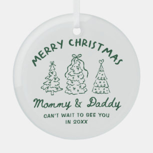 Personalisierter skurriler Baby-Ankündigungs-Schmu Ornament Aus Glas