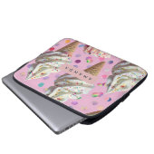 Personalisierter skurriler Pastell-Eiscreme-Traum Laptopschutzhülle (Vorne Knopf)