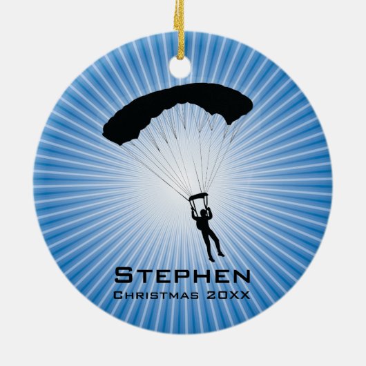 Personalisierter Sky Diving Parachuting Ornament (Hinten)