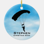 Personalisierter Sky Diving Parachuting Ornament (Hinten)