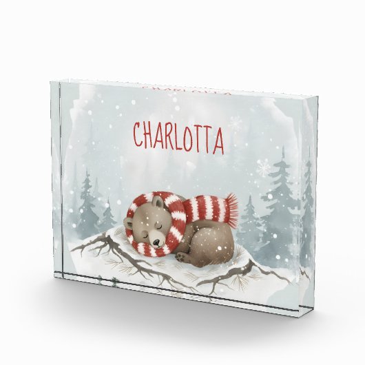 Personalisierter Sleeping Bear Foto-Block, Benutze Fotoblock (Rechts)